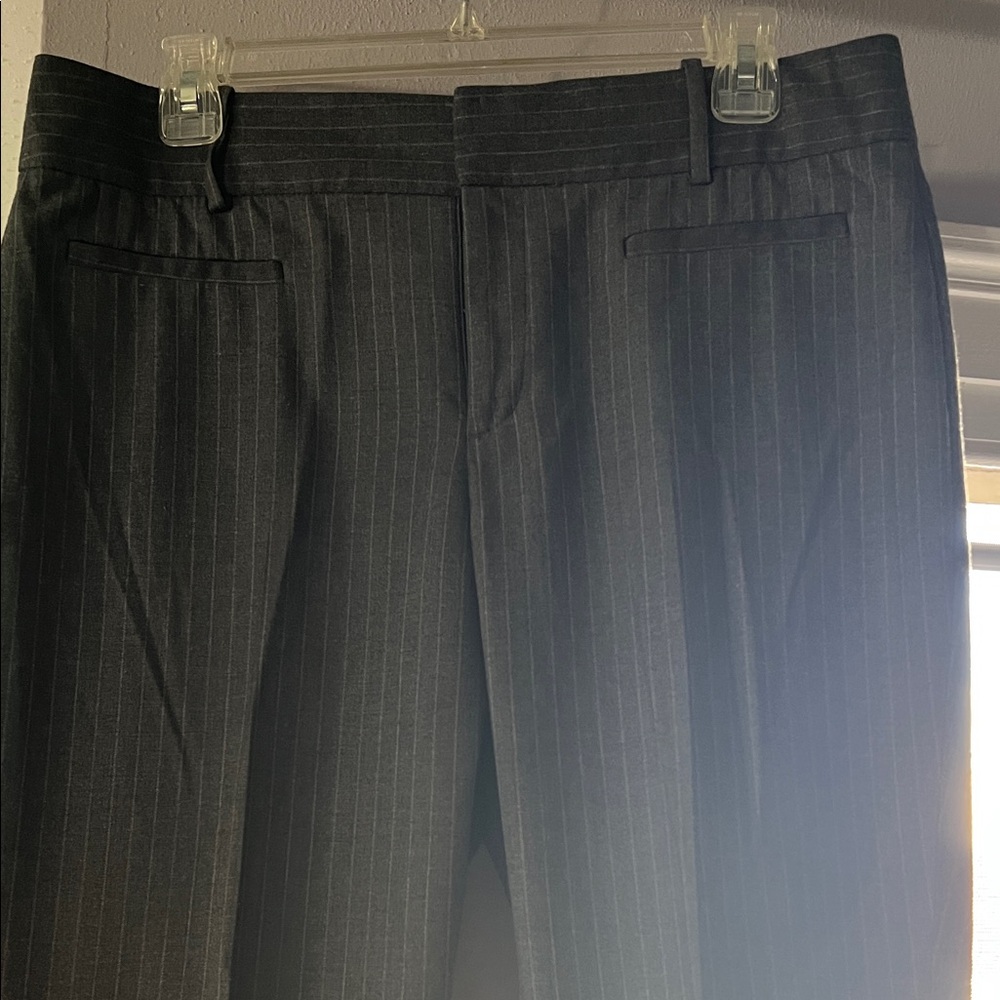 Calvin Klein Gray Pinstripe Straight Leg Pants